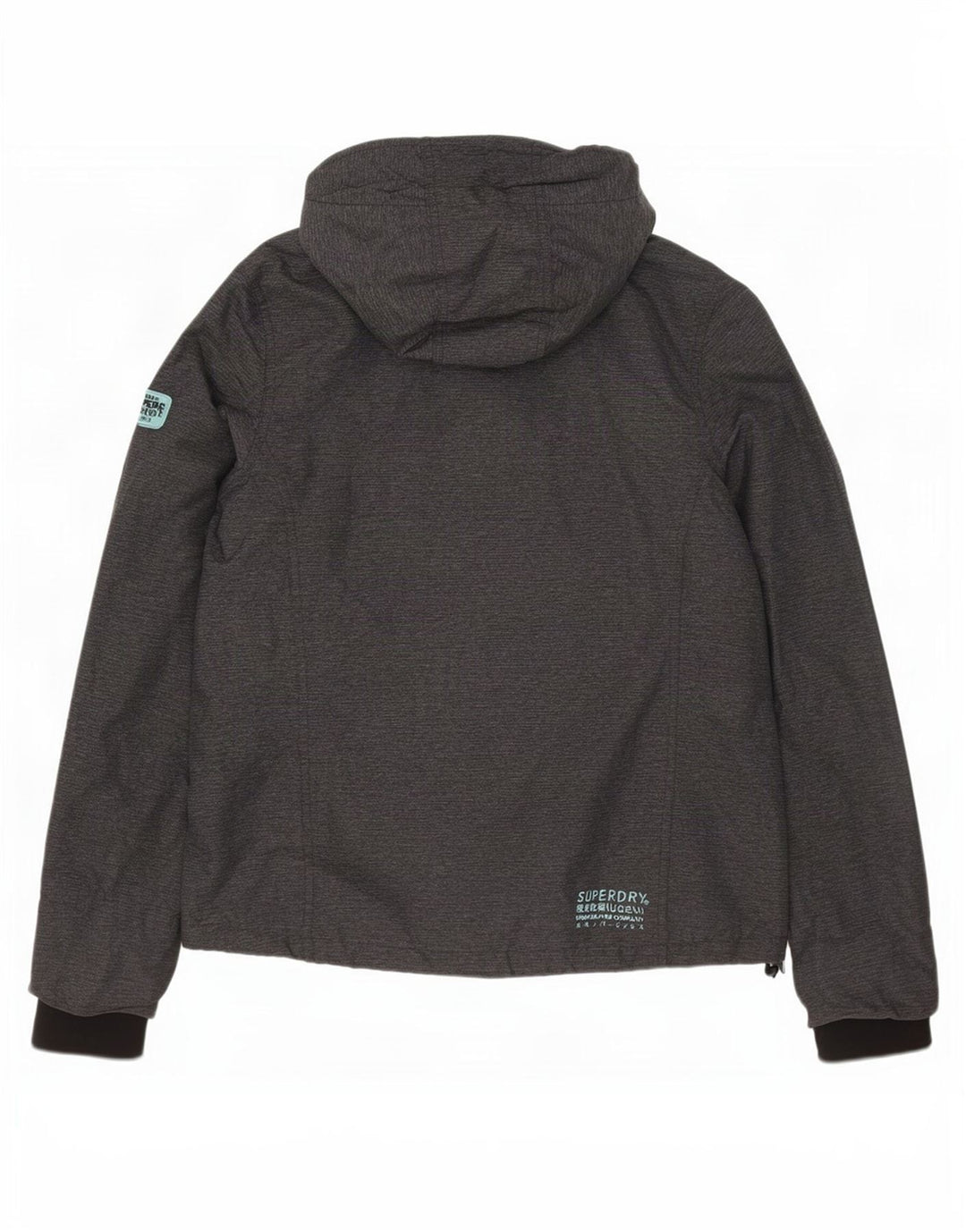 Jachetă de ploaie cu glugă Superdry pentru femei UK 16 mare nailon gri