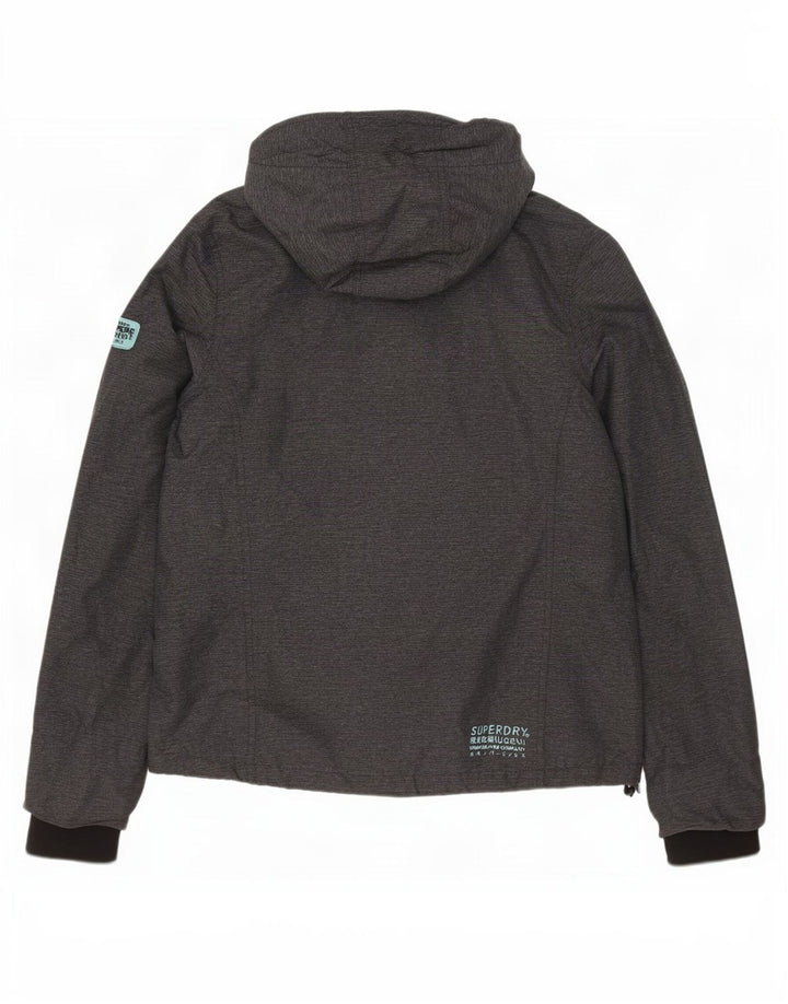 Jachetă de ploaie cu glugă Superdry pentru femei UK 16 mare nailon gri