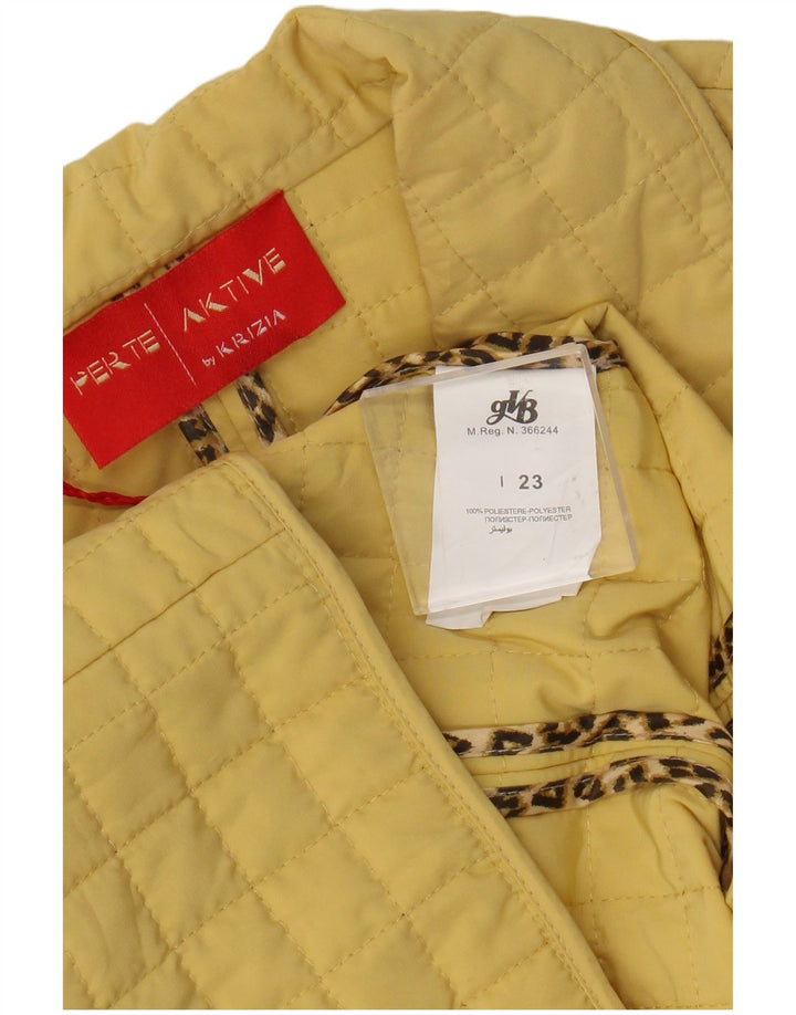 Jachetă blazer matlasată cu 3 nasturi Perte by Krizia pentru femei Mărimea 23 Galben mediu