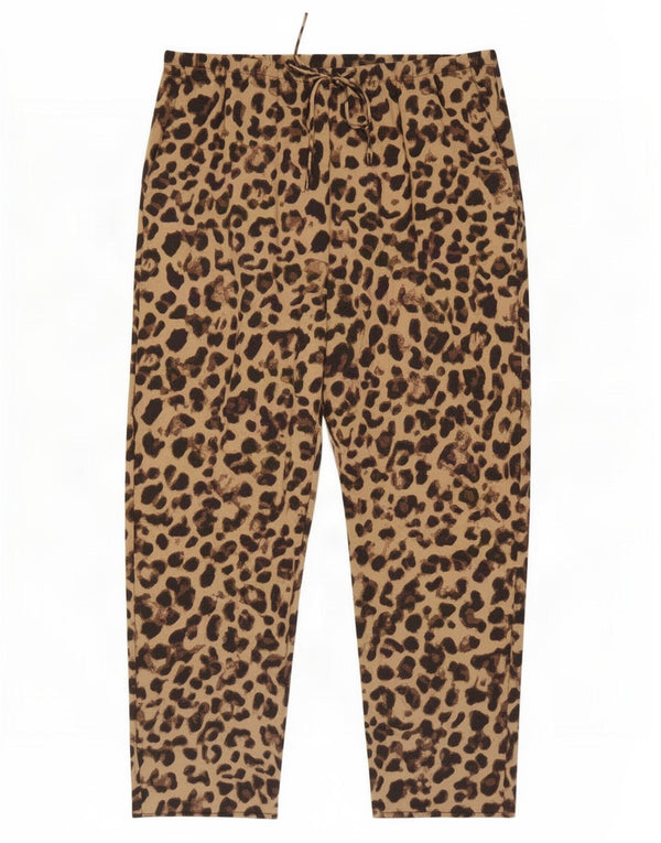 Pantaloni tăiați pentru femei Zara L30 L25 maro modal cu imprimeu animal