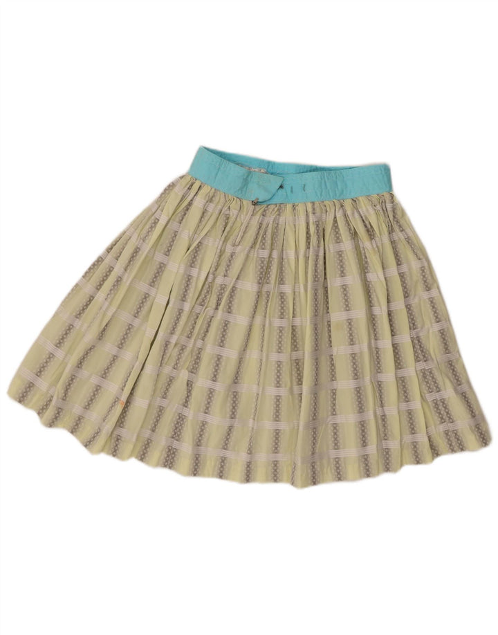 Fusta plisată Vintage pentru femei W26 Small Green Check