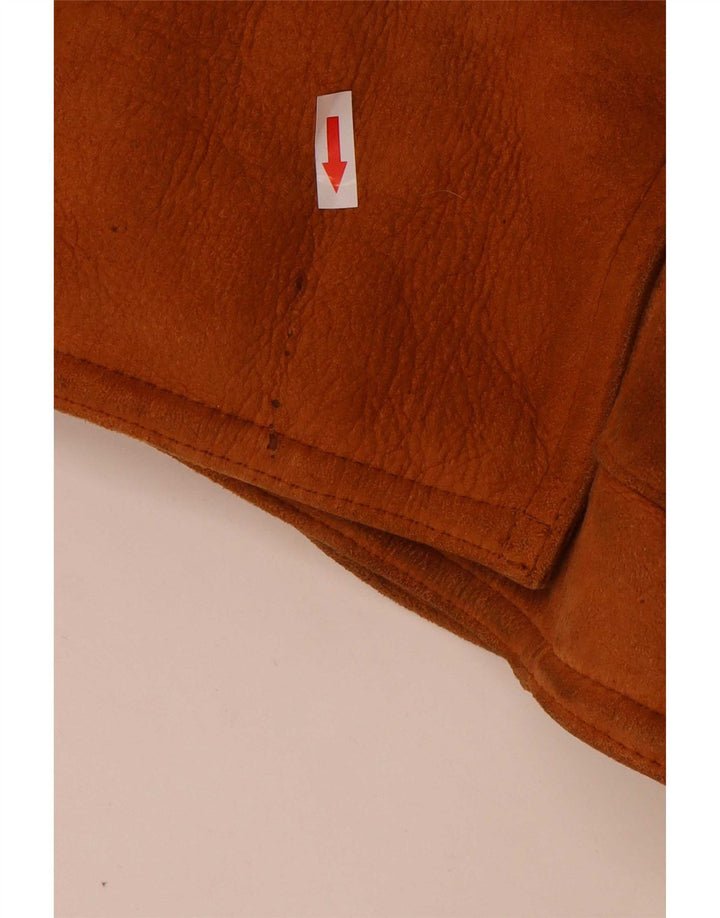 Pardesiu supradimensionat din shearling vintage pentru femei UK 16 mare bej
