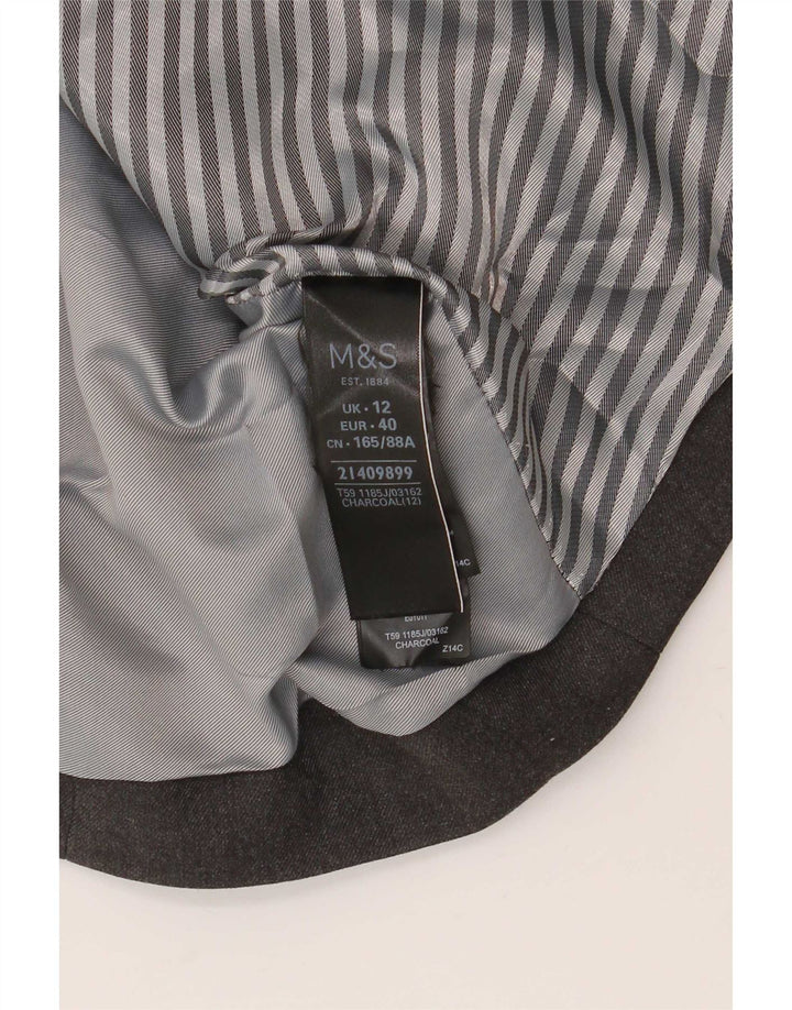 Jachetă pentru femei Marks & Spencer cu 1 nasture, UK 12, poliester, gri mediu