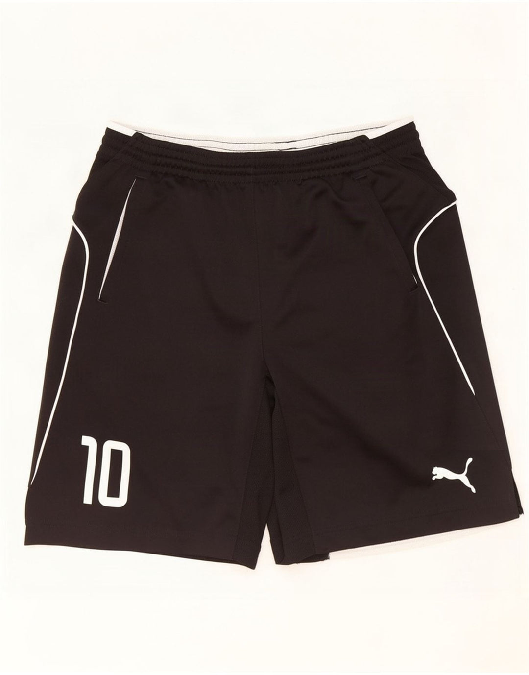 Pantaloni scurți sport grafic Puma pentru bărbați, poliester mediu negru