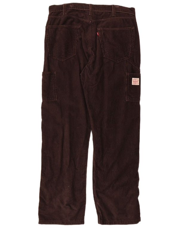 Pantaloni drepti pentru bărbați Levi's, din velur, L34 L34, bumbac maro