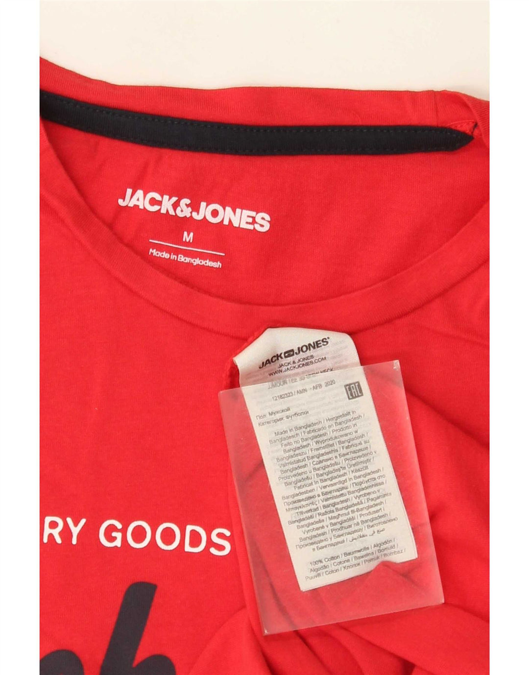 Tricou grafic Jack & Jones pentru bărbați Top din bumbac roșu mediu