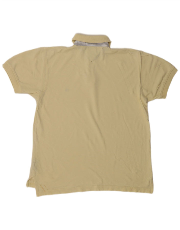 Tricou polo Tommy Hilfiger pentru bărbați, bumbac galben mic