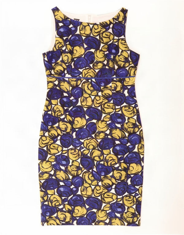Hobbs Womens Sleeveless Sheath Dress UK 12 Medium Blue Floral Silk