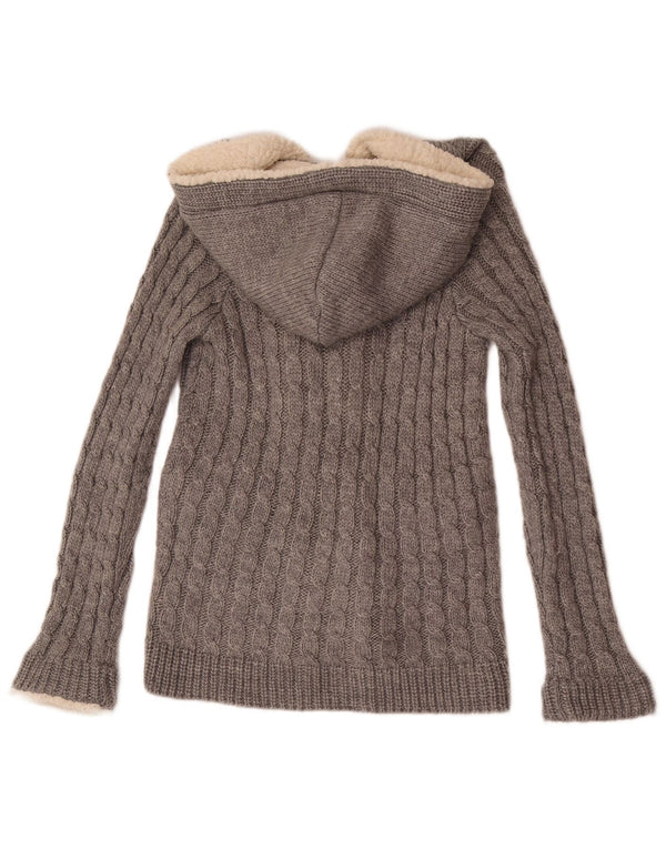 Pulover cu glugă pentru femei Zara UK 10 Mic gri acrilic