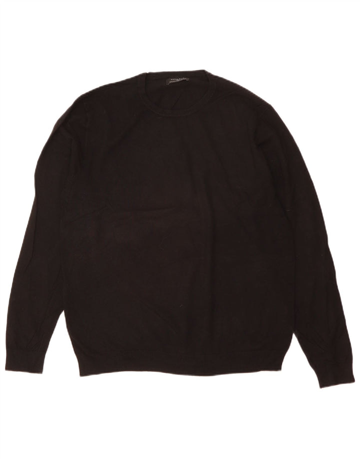 Pulover pentru bărbați Zara, cu decolteu, XL, negru