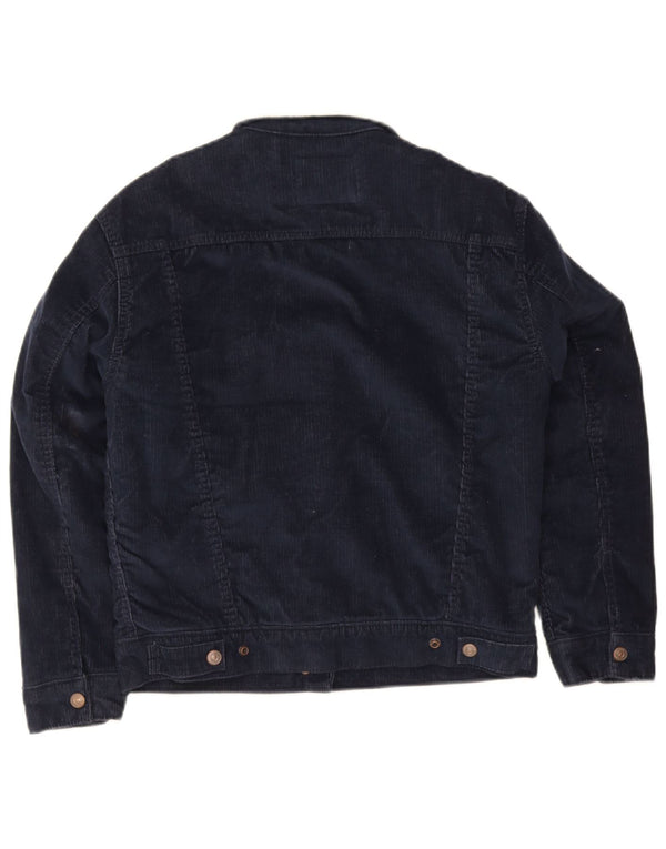 Levi's Womens Corduroy Sherpa Jacket UK 6 XS Navy Blue Polyester