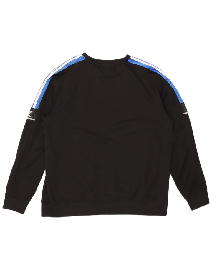 Pulover grafic pentru bărbați Adidas XL, poliester color bloc negru