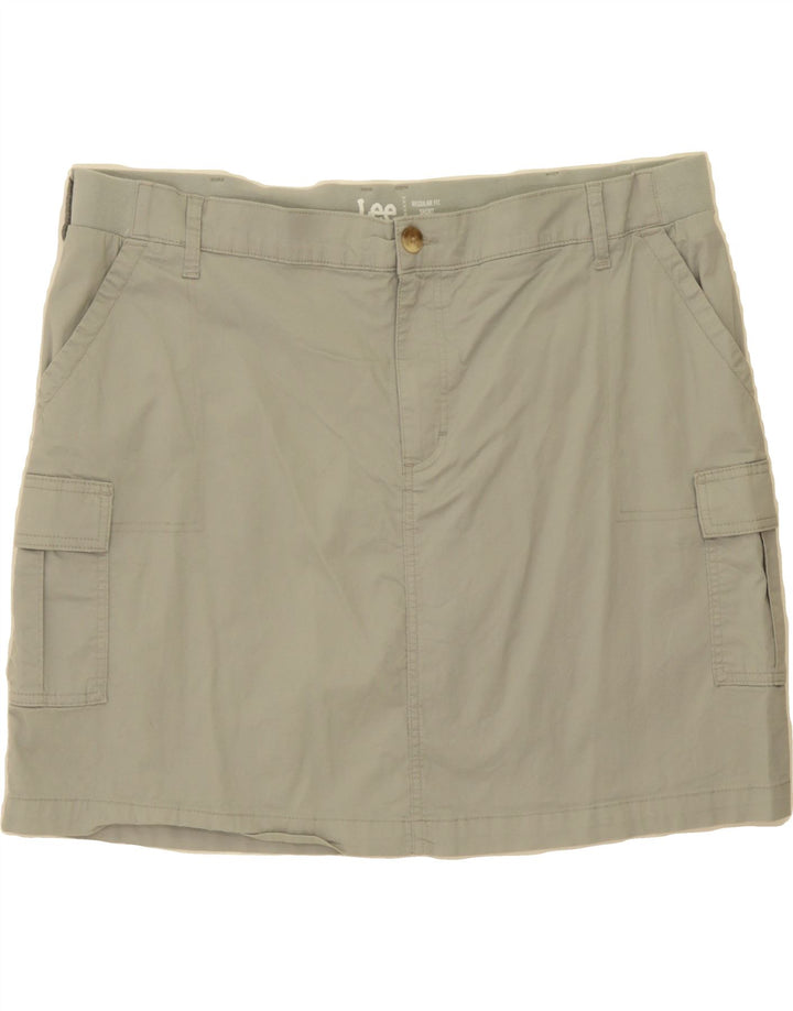 LEE Womens Mid Rise Regular Fit Cargo Skirt US 22 3XL W44  Beige Polyester Vintage Lee and Second-Hand Lee from Messina Hembry 