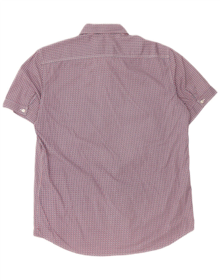 Cămașă pentru bărbați Carrera, cu mânecă scurtă, cu formă regulată, mare, roșu, geometric, bumbac