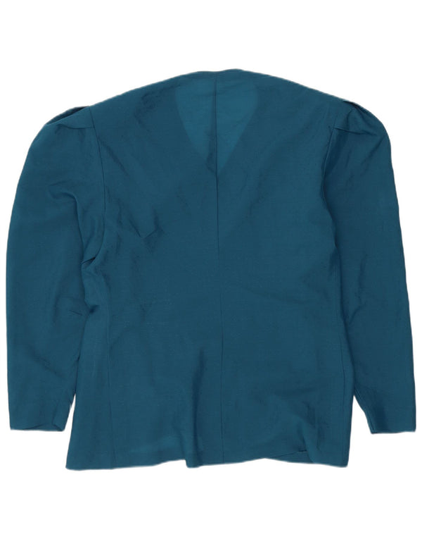 Bluză vintage cu mânecă lungă pentru femei UK 10 Small Bleumarin