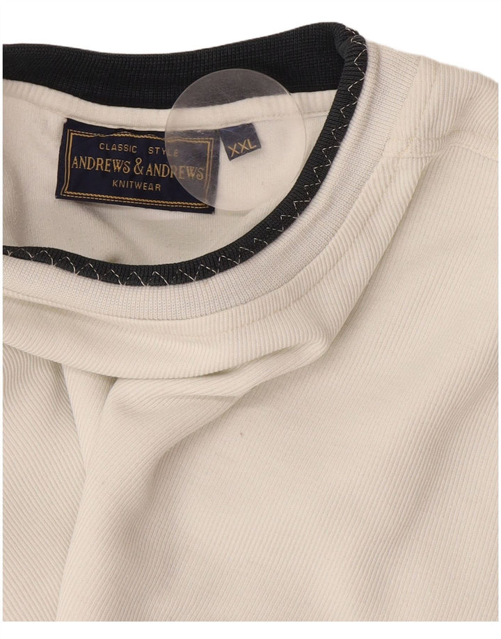 Pulover Vintage pentru bărbați, 2XL, bumbac alb
