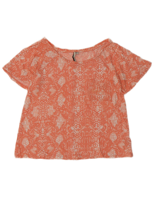 Bluză pentru femei Calvin Klein Jeans Top UK 10 Small Orange Geometric Bumbac