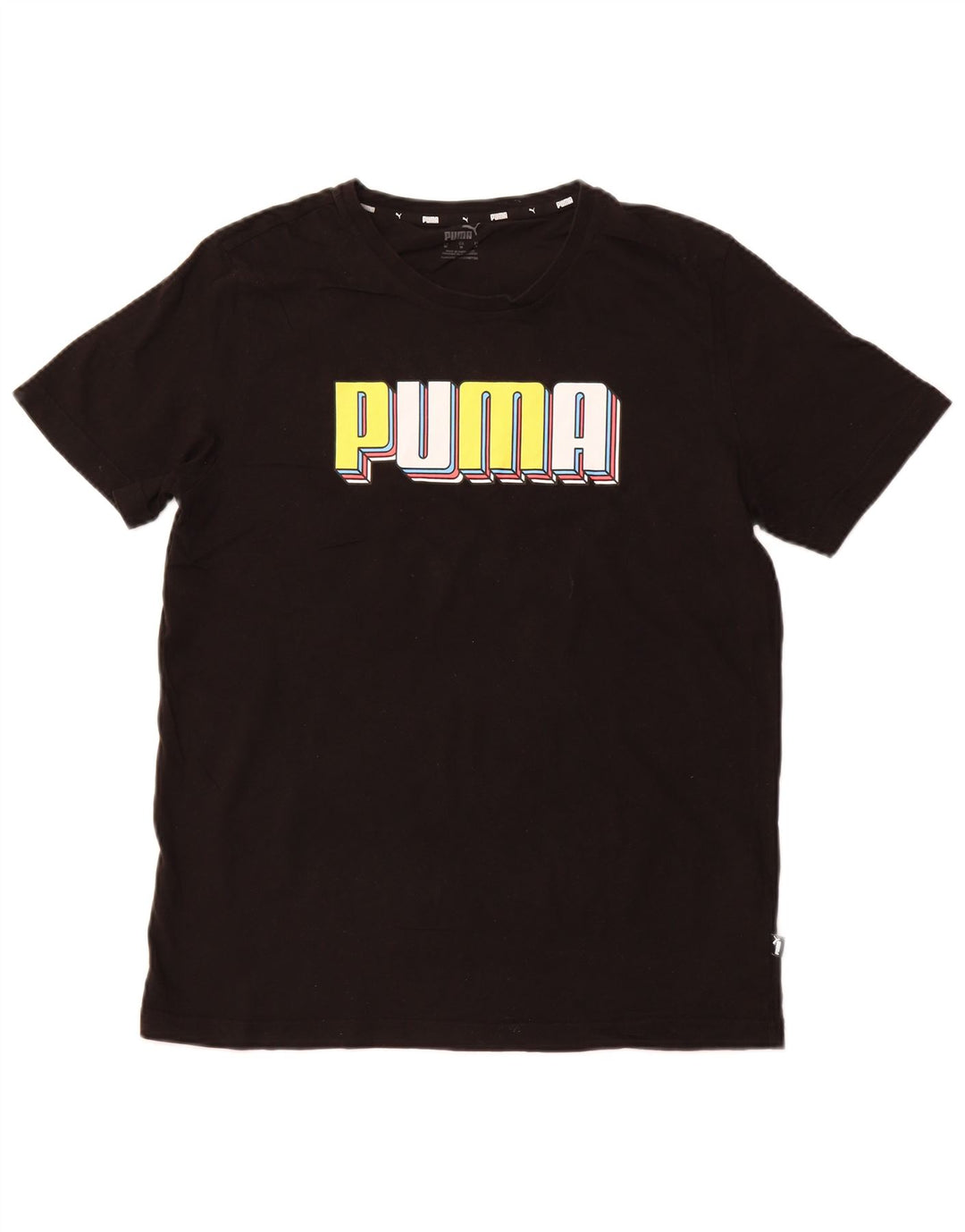Tricou grafic PUMA pentru bărbați Top mediu negru din bumbac sport
