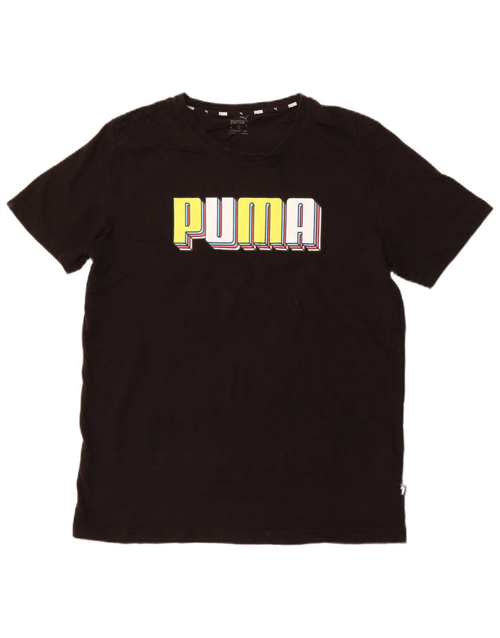 Tricou grafic PUMA pentru bărbați Top mediu negru din bumbac sport