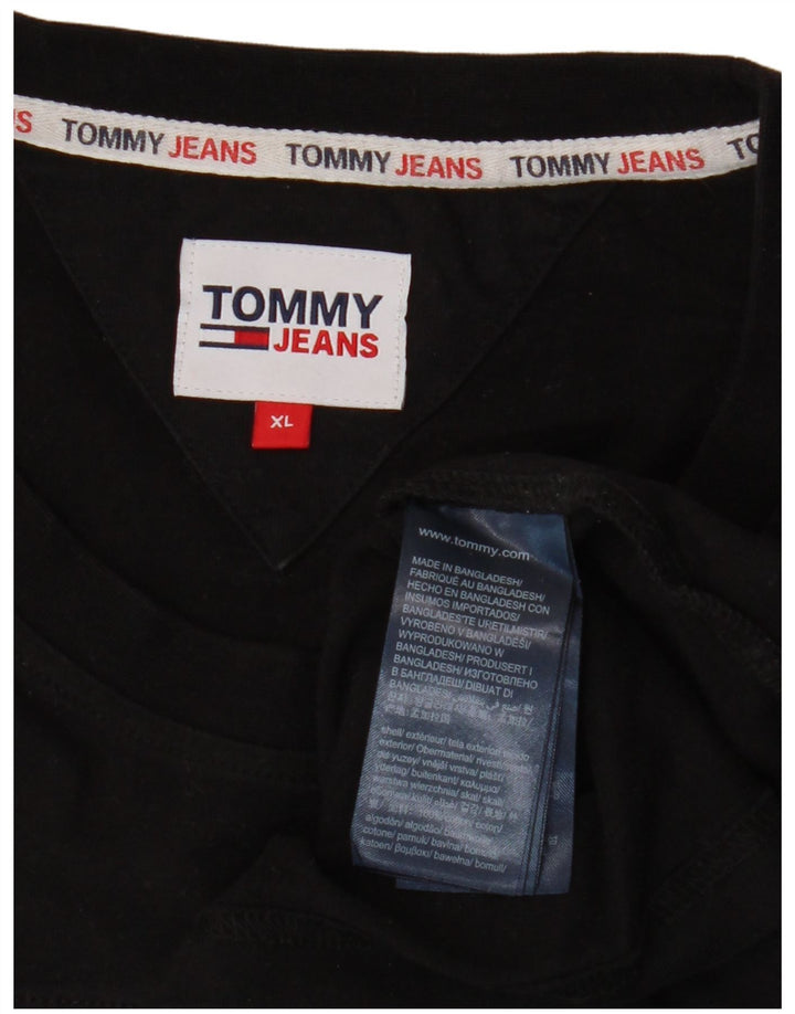 TOMMY HILFIGER Top grafic pentru bărbați cu mânecă lungă XL bumbac negru
