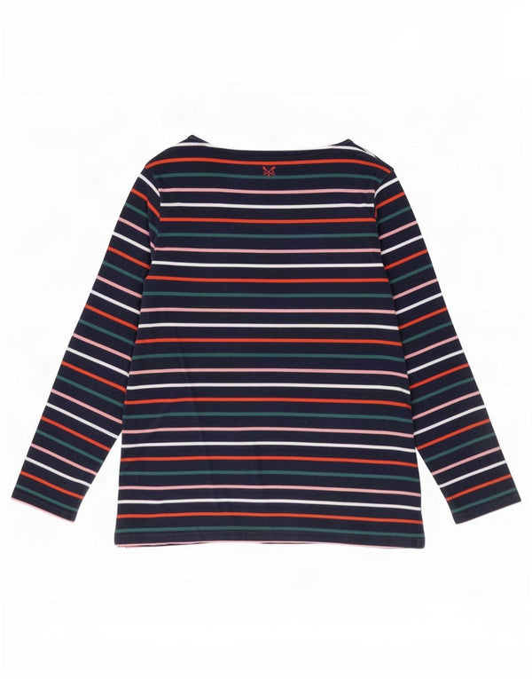 Crew Clothing Top pentru femei cu mânecă lungă UK 12 Medium Bleumarin Bumbac cu dungi