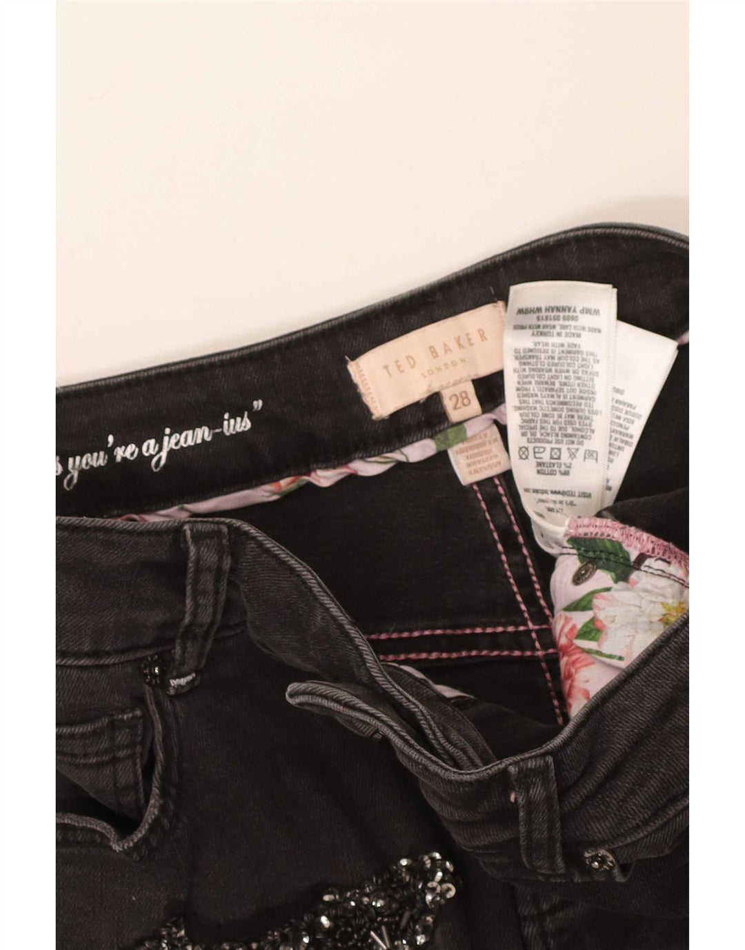 Blugi slim pentru femei Ted Baker L28 L28 bumbac negru