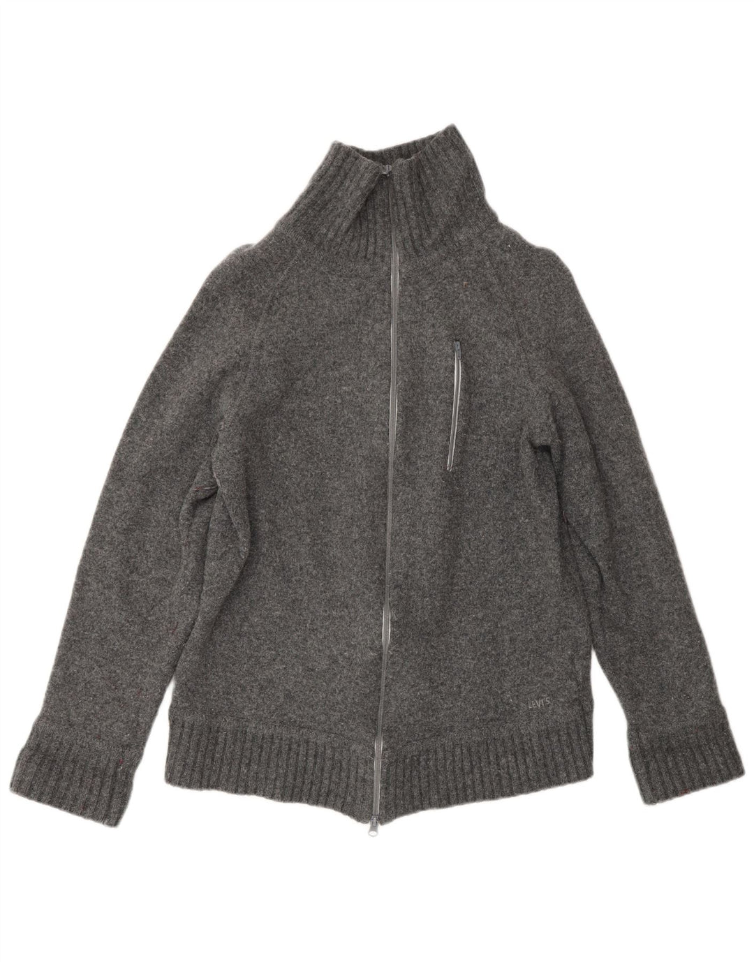 Pulover cardigan pentru femei LEVI'S UK 14 Lână de miel mare, gri