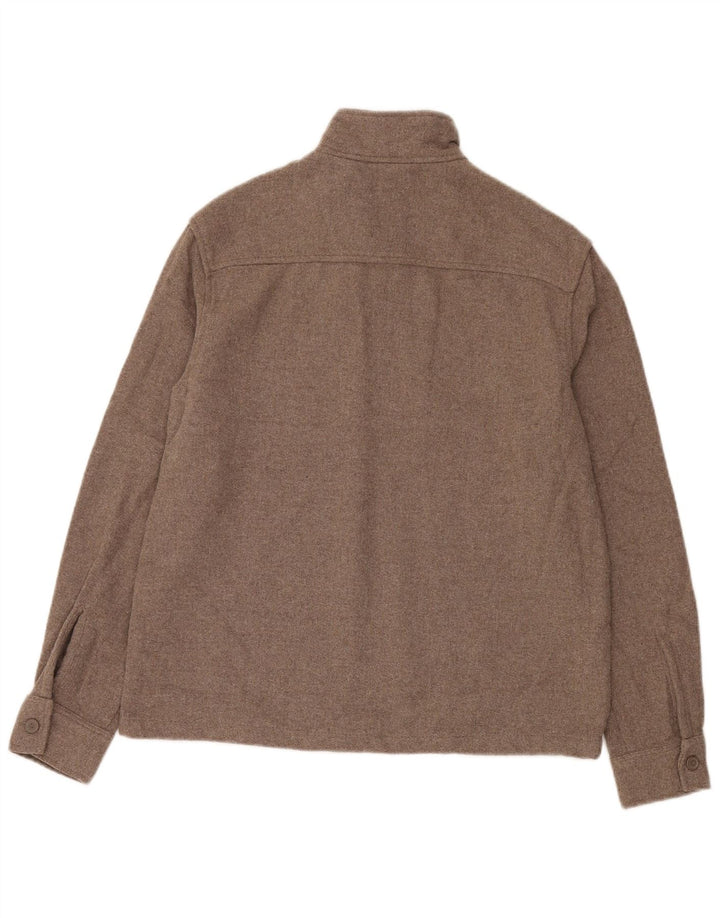 Pulover pentru bărbați Zara, cu fermoar, cu gât, mic, acrilic, bej