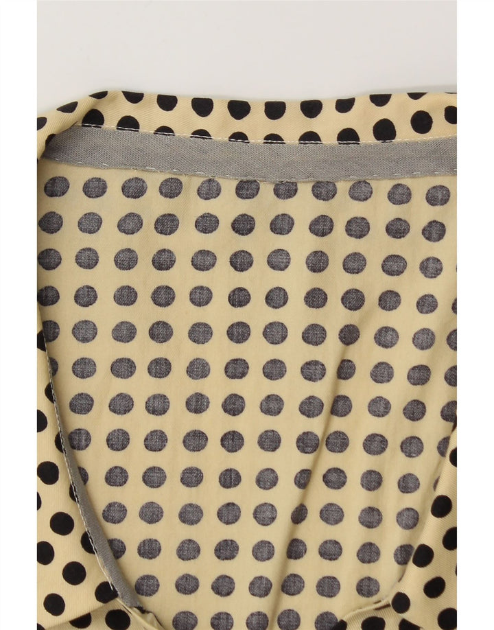 Bluză cămașă supradimensionată pentru femei VINTAGE UK 14 Medium Yellow Spotted