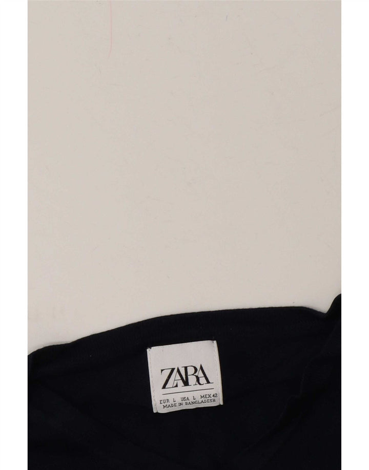 Pulover pentru bărbați Zara, cu decolteu în V, mare, bleumarin