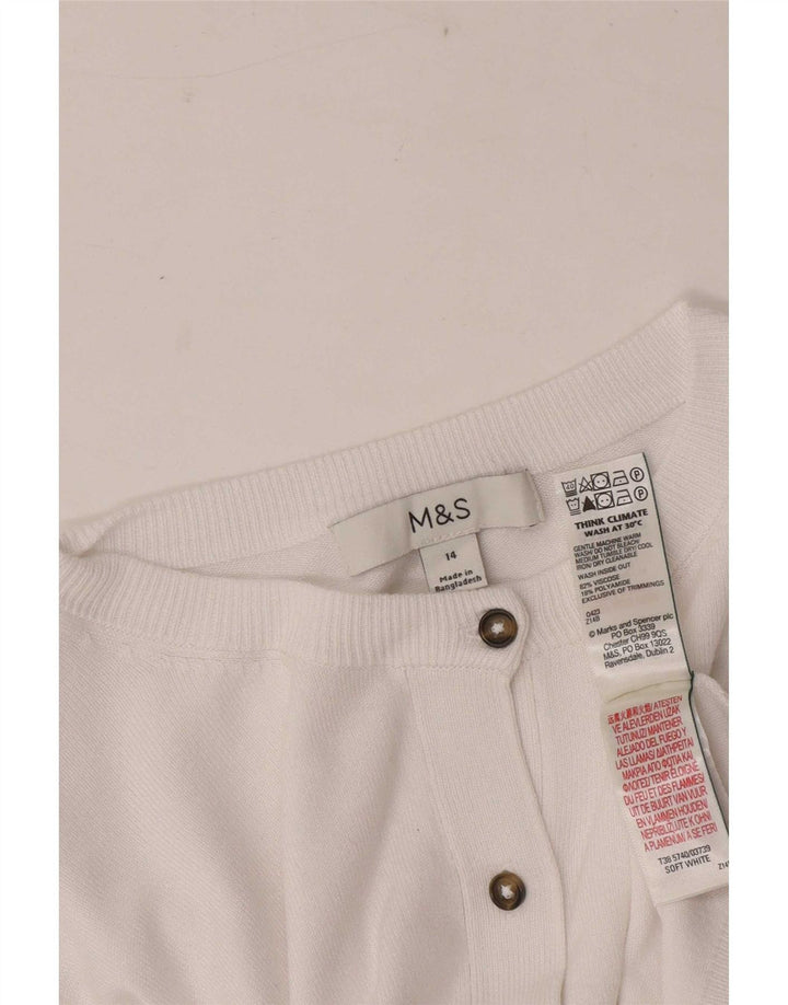 Pulover cardigan pentru femei Marks & Spencer UK 14 Medium White Viscose