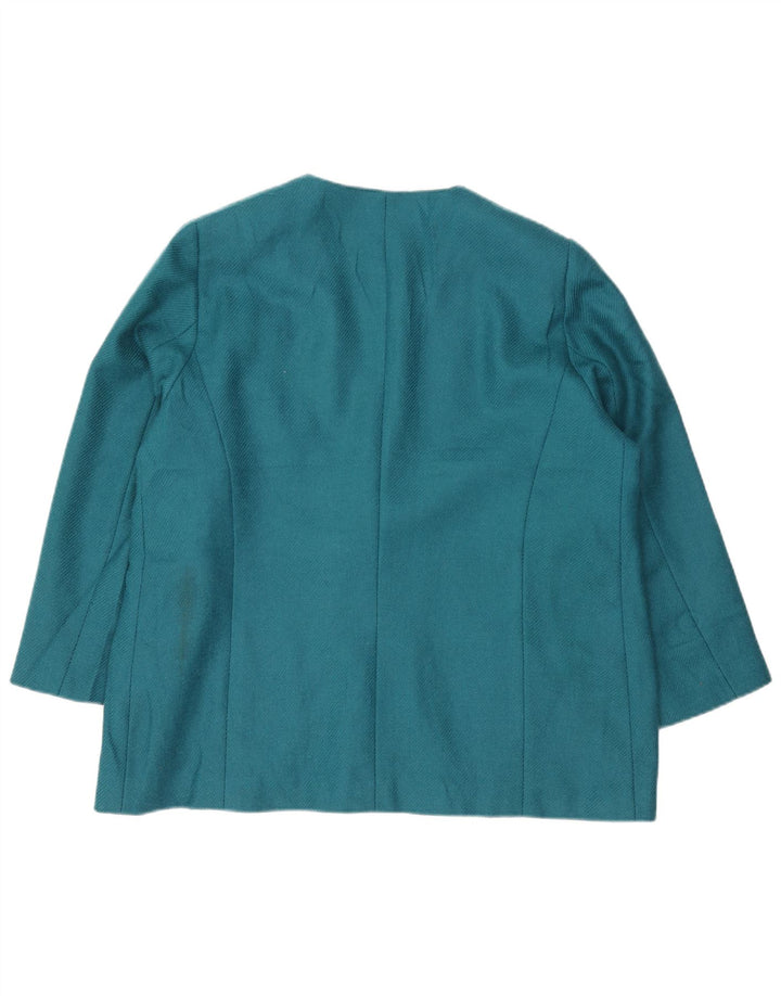 Sacou blazer pentru femei Luisa Spagnoli cu 1 nasture UK 20 2XL Lână albastră