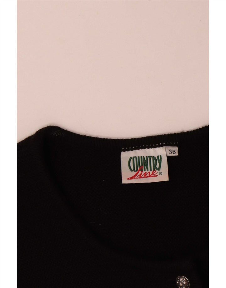 Country Line Pulover Cardigan Femei EU 36 Mic Negru Poliacrilic
