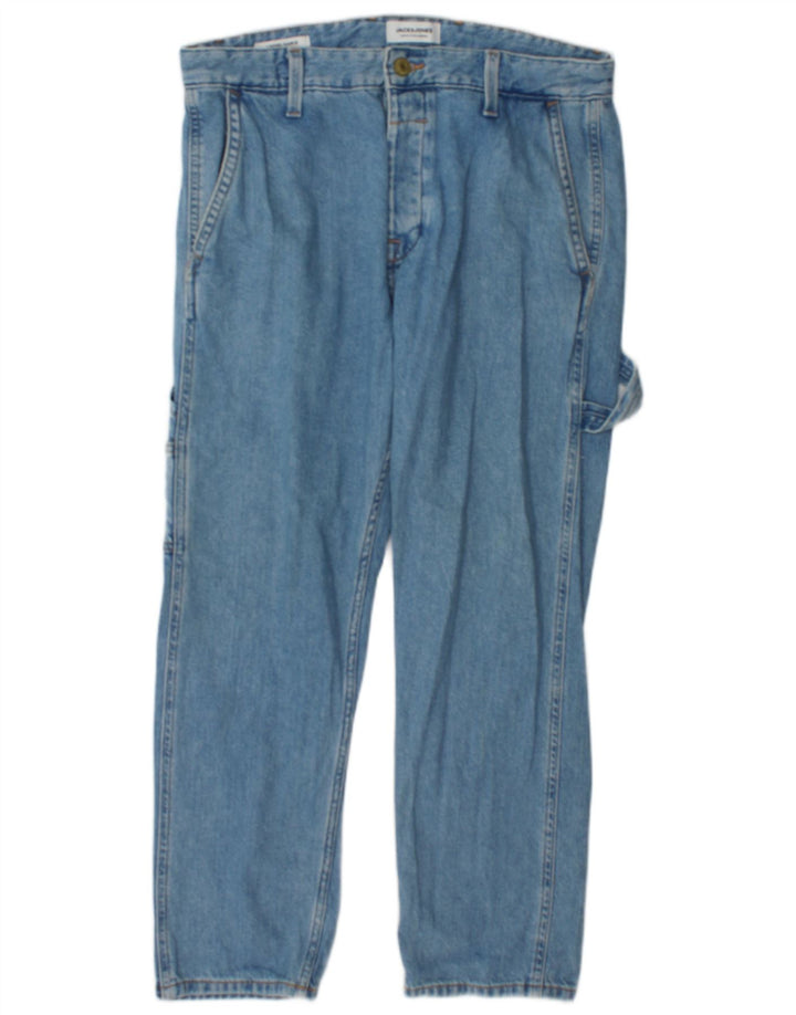 Blugi drepti cargo Jack & Jones pentru femei W34 L30 bumbac albastru