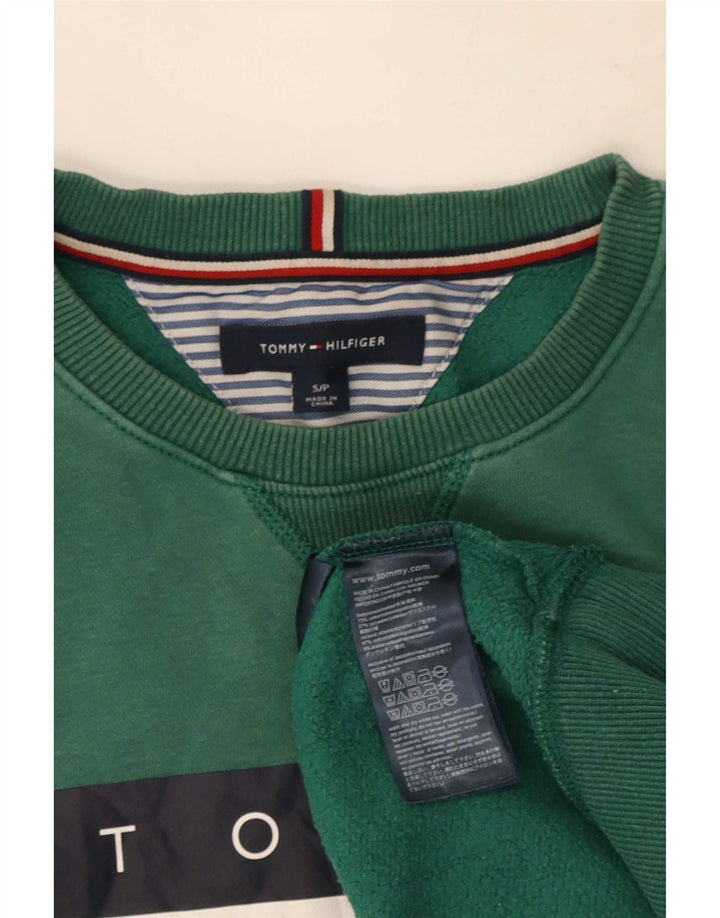 Hanorac grafic pentru bărbați Tommy Hilfiger Pulover mic, verde, bumbac