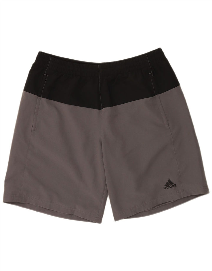 Pantaloni scurți sport Adidas pentru bărbați, mari, gri, poliester color bloc