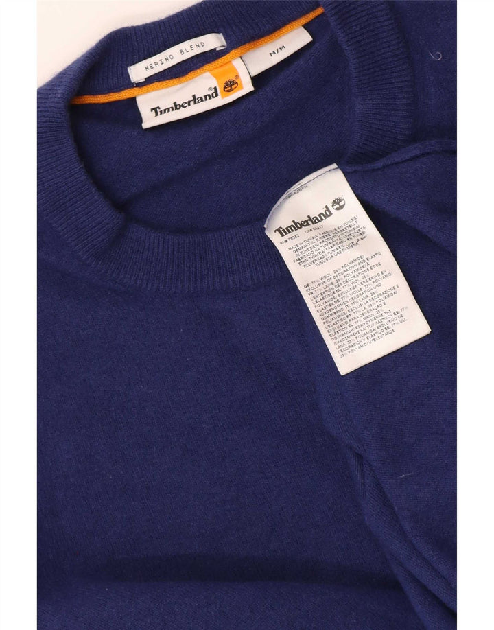 Pulover pentru bărbați Timberland cu gât crew, lână merinos, albastru, mediu