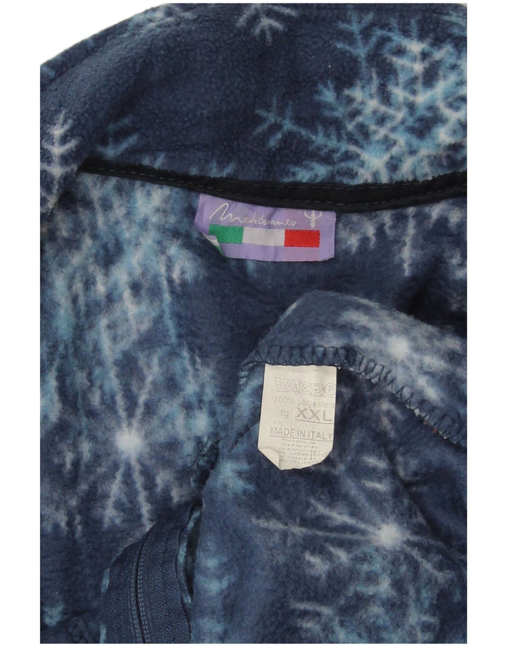 Jachetă polar pentru femei VINTAGE UK 20 2XL bleumarin Fair Isle Poliester