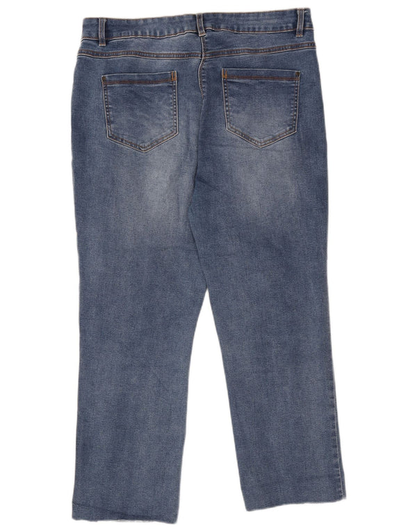 Blugi tăiați pentru femei M&Co UK 14 Large W34 L25 Blue Bumbac