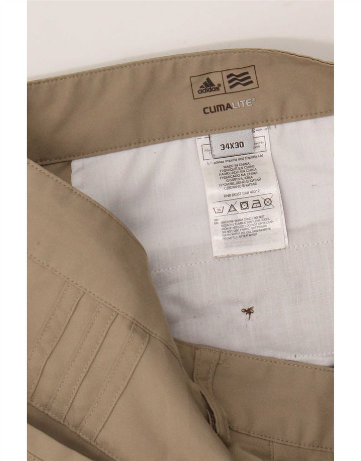 Pantaloni chino Climalite drepti pentru bărbați Adidas W34 L30 poliester bej