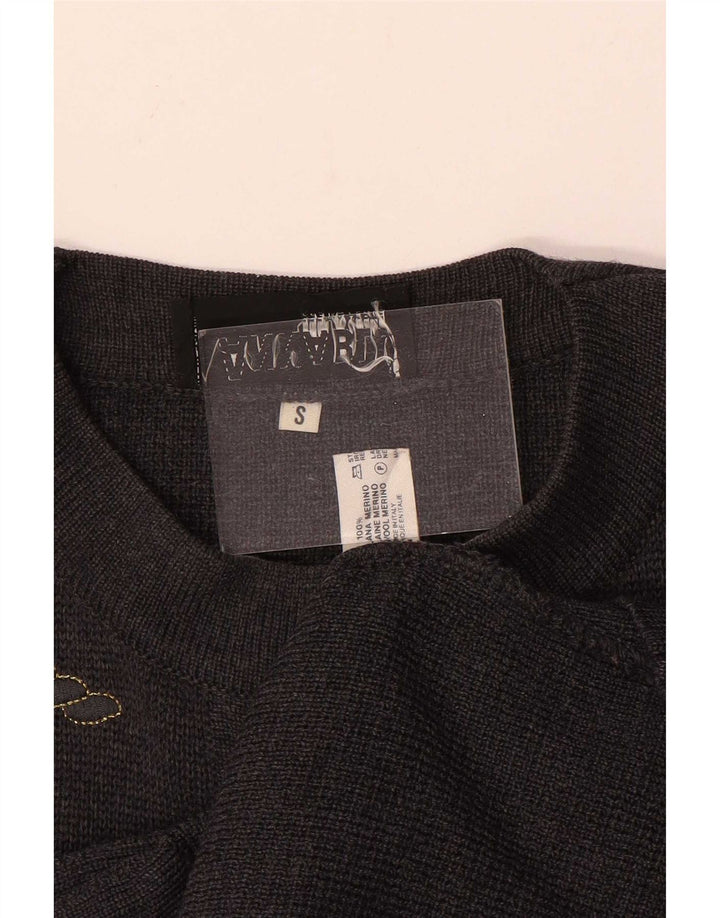 Pulover cardigan supradimensionat vintage pentru femei UK 10 Lână gri mică