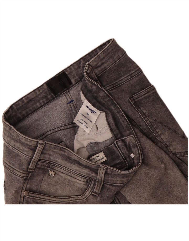 WRANGLER Mens Davidson Slim Straight Jeans W36 L32 Grey Cotton