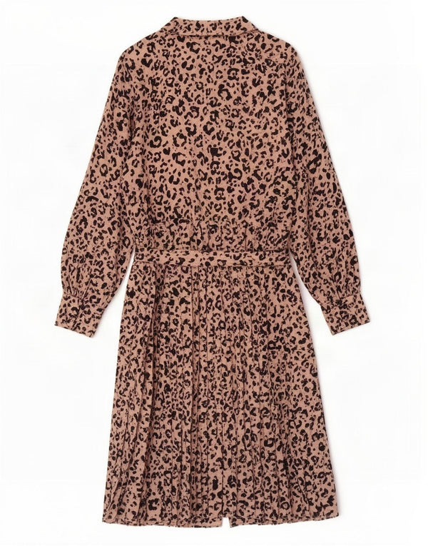 Rochie cămașă cu mânecă lungă pentru femei Marks & Spencer UK 20 2XL roz animal print