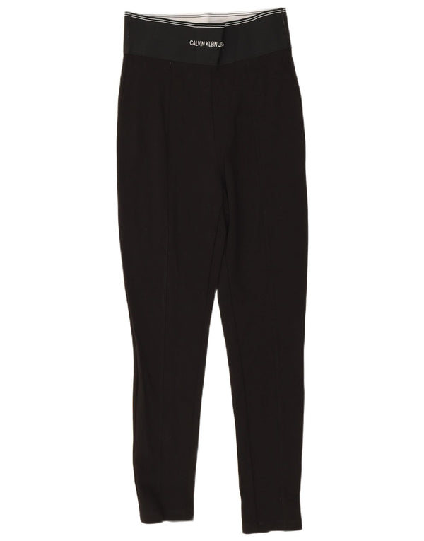 Calvin Klein Leggings cu grafică pentru femei UK 8 Small Black Viscose
