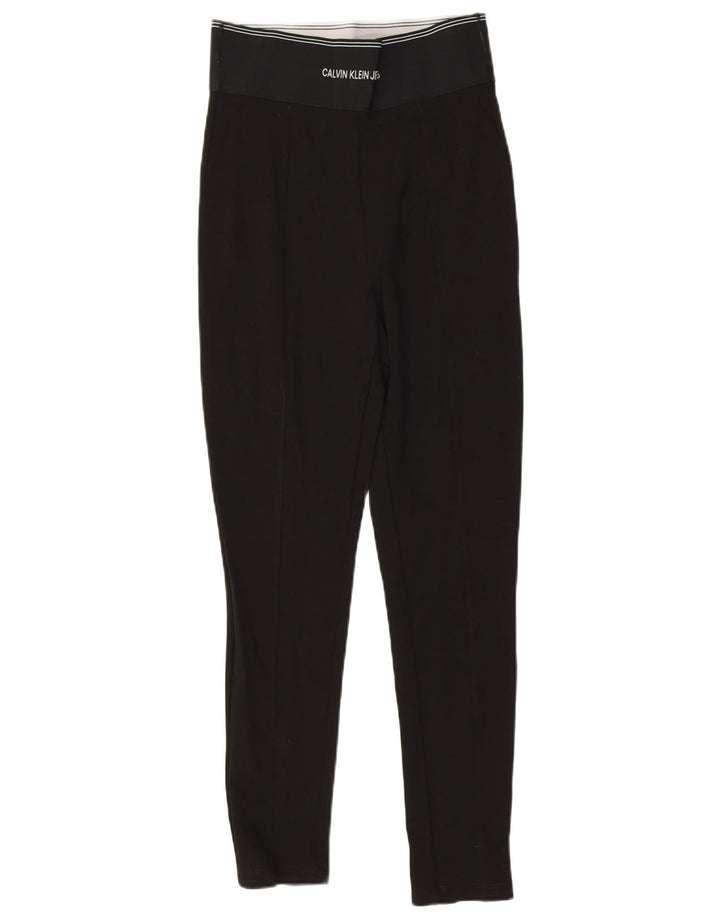 Calvin Klein Leggings cu grafică pentru femei UK 8 Small Black Viscose