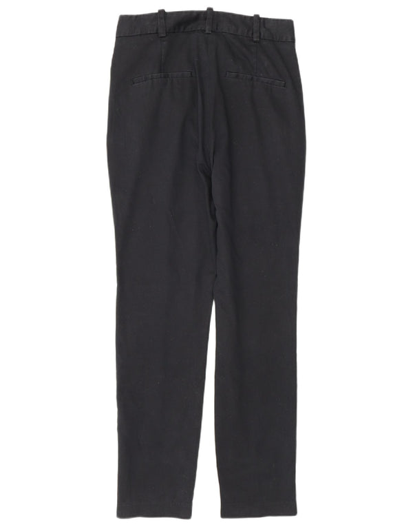 Pantaloni casual subțiri pentru femei cu talie înaltă Zara Mici L26 L26 Bumbac negru