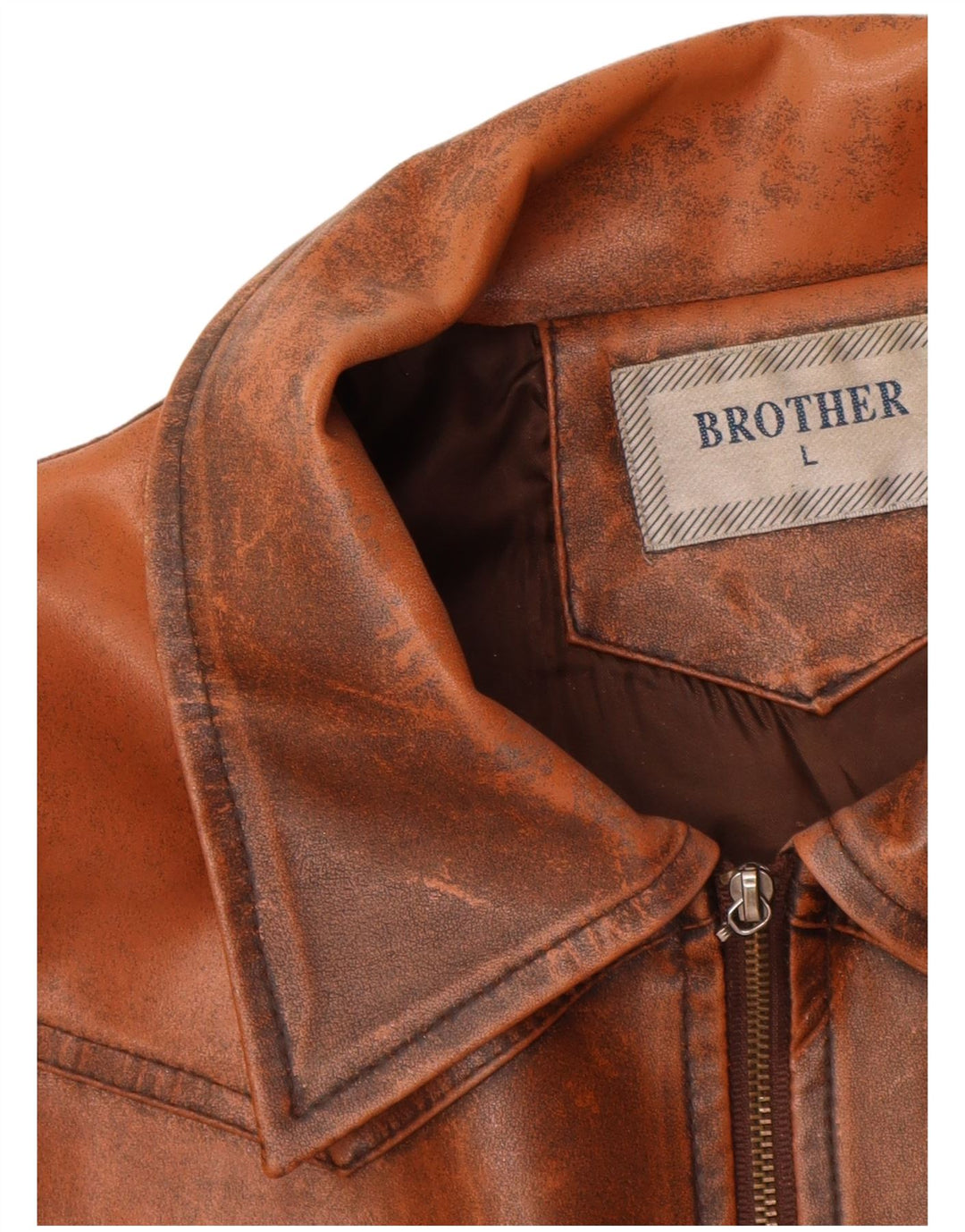 Jachetă de piele pentru femei VINTAGE UK 14 mare maro