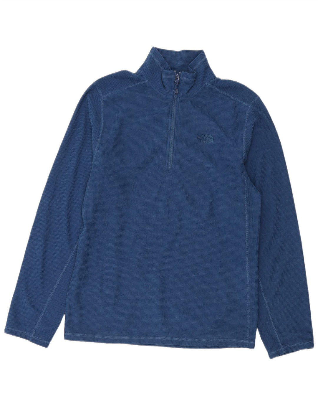 Pulover din lână The North Face pentru bărbați, cu fermoar și gât, poliester bleumarin mediu