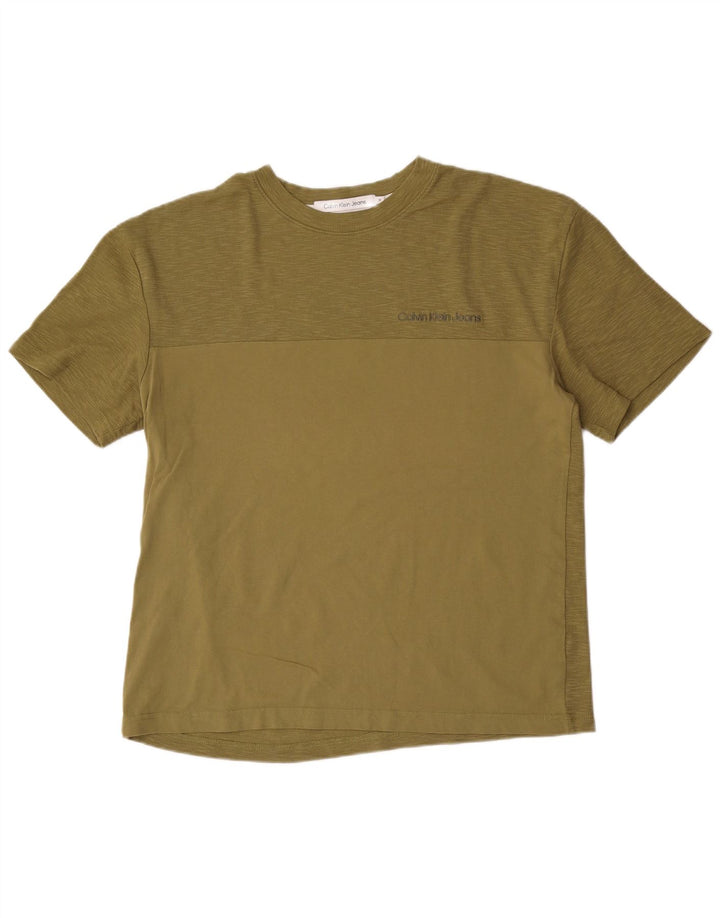 Tricou Calvin Klein pentru bărbați Top Medium Khaki Colorblock