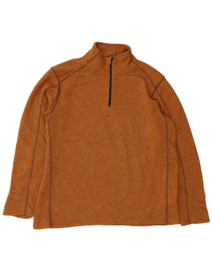 MOUNTAIN WAREHOUSE Hanorac pentru bărbați, cu fermoar, cu gât, 2XL, maro, pete